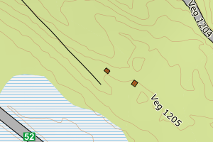 Kartbilde fra WMS-tjeneste av avviket