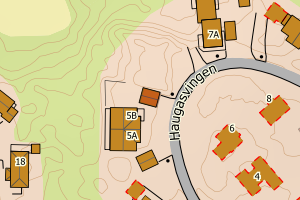 Kartbilde fra WMS-tjeneste av avviket