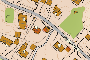 Kartbilde fra WMS-tjeneste av avviket