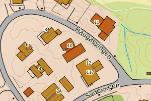 Kartbilde fra WMS-tjeneste av avviket