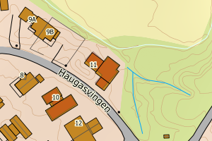 Kartbilde fra WMS-tjeneste av avviket