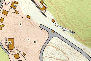Kartbilde fra WMS-tjeneste av avviket