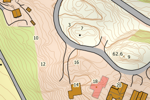 Kartbilde fra WMS-tjeneste av avviket