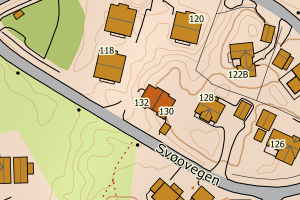 Kartbilde fra WMS-tjeneste av avviket