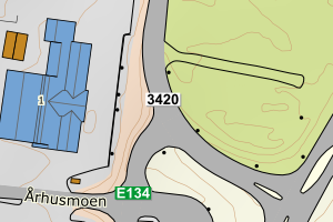 Kartbilde fra WMS-tjeneste av avviket