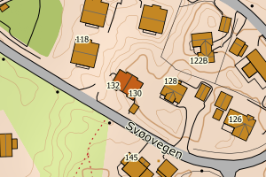 Kartbilde fra WMS-tjeneste av avviket