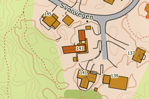 Kartbilde fra WMS-tjeneste av avviket