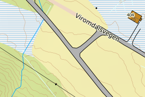 Kartbilde fra WMS-tjeneste av avviket