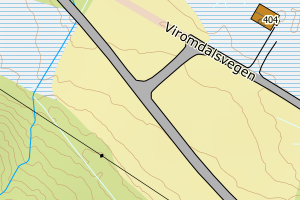 Kartbilde fra WMS-tjeneste av avviket