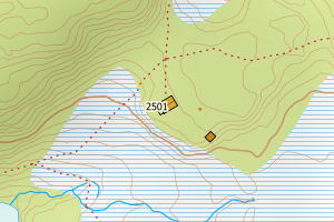 Kartbilde fra WMS-tjeneste av avviket