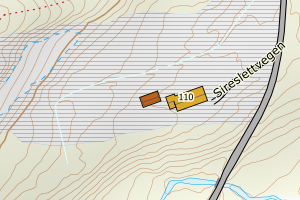 Kartbilde fra WMS-tjeneste av avviket