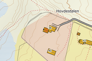 Kartbilde fra WMS-tjeneste av avviket