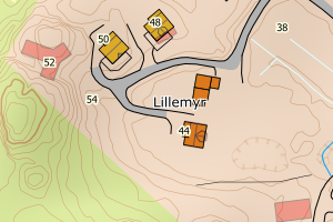 Kartbilde fra WMS-tjeneste av avviket