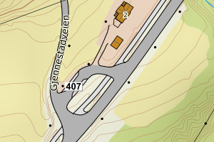 Kartbilde fra WMS-tjeneste av avviket