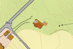 Kartbilde fra WMS-tjeneste av avviket