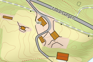 Kartbilde fra WMS-tjeneste av avviket