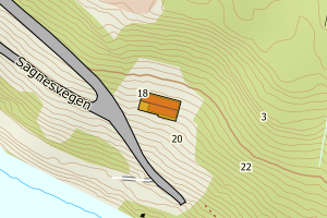 Kartbilde fra WMS-tjeneste av avviket