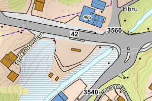 Kartbilde fra WMS-tjeneste av avviket