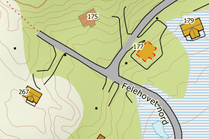 Kartbilde fra WMS-tjeneste av avviket