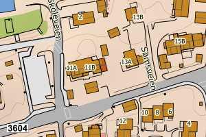 Kartbilde fra WMS-tjeneste av avviket