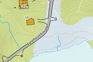 Kartbilde fra WMS-tjeneste av avviket