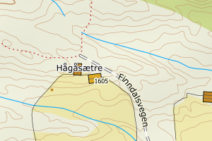 Kartbilde fra WMS-tjeneste av avviket