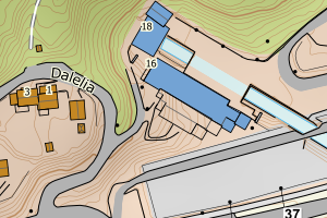 Kartbilde fra WMS-tjeneste av avviket