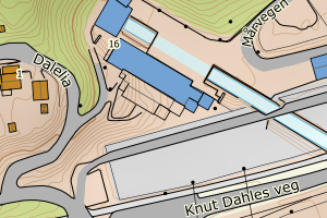 Kartbilde fra WMS-tjeneste av avviket