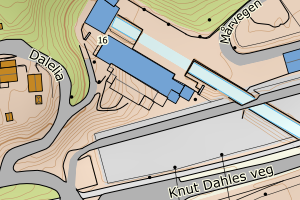 Kartbilde fra WMS-tjeneste av avviket