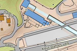 Kartbilde fra WMS-tjeneste av avviket