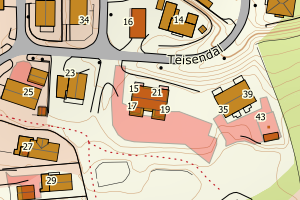 Kartbilde fra WMS-tjeneste av avviket