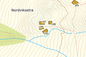 Kartbilde fra WMS-tjeneste av avviket