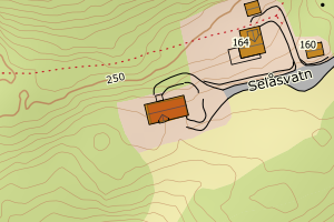 Kartbilde fra WMS-tjeneste av avviket