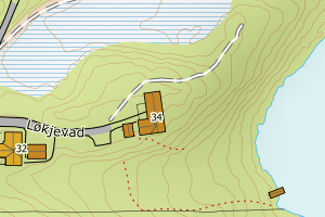Kartbilde fra WMS-tjeneste av avviket