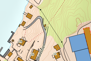 Kartbilde fra WMS-tjeneste av avviket