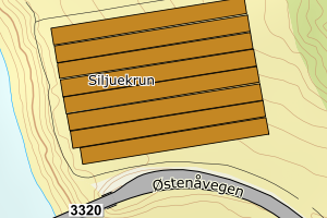 Kartbilde fra WMS-tjeneste av avviket