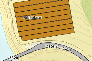 Kartbilde fra WMS-tjeneste av avviket