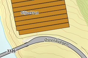 Kartbilde fra WMS-tjeneste av avviket