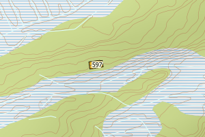 Kartbilde fra WMS-tjeneste av avviket