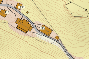 Kartbilde fra WMS-tjeneste av avviket