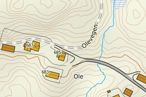 Kartbilde fra WMS-tjeneste av avviket