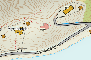 Kartbilde fra WMS-tjeneste av avviket