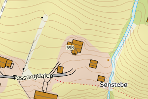 Kartbilde fra WMS-tjeneste av avviket