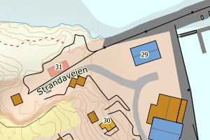 Kartbilde fra WMS-tjeneste av avviket