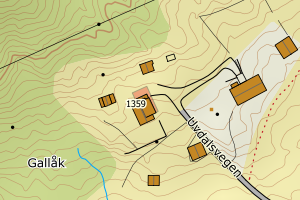 Kartbilde fra WMS-tjeneste av avviket