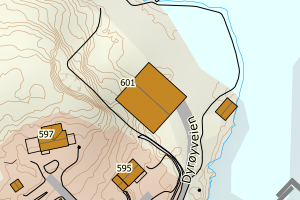 Kartbilde fra WMS-tjeneste av avviket