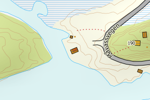 Kartbilde fra WMS-tjeneste av avviket