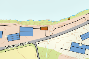 Kartbilde fra WMS-tjeneste av avviket