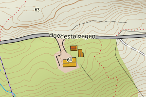 Kartbilde fra WMS-tjeneste av avviket