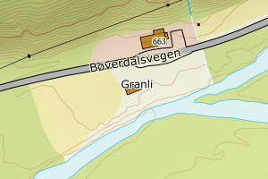 Kartbilde fra WMS-tjeneste av avviket